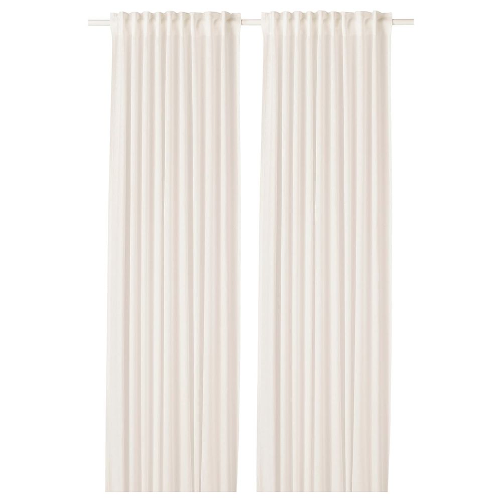 Гардины, 1 пара, белый 145x300 см IKEA ЛЕЙОНГЭП 603.746.14 - фото 1