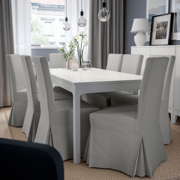 Стул с длинным чехлом, темно-коричневый/Оррста светло-серый IKEA ХЕНРИКСДАЛЬ 192.177.83 - схема-чертеж с размерами