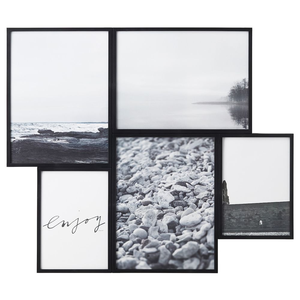 Рама для коллажа на 5 фото, черный IKEA ВАРЕКИЛЬ 003.825.89 - фото 1