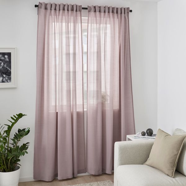 Гардины, 1 пара, розовый 145x300 см IKEA ХИЛЬЯ 403.907.47 - схема-чертеж с размерами