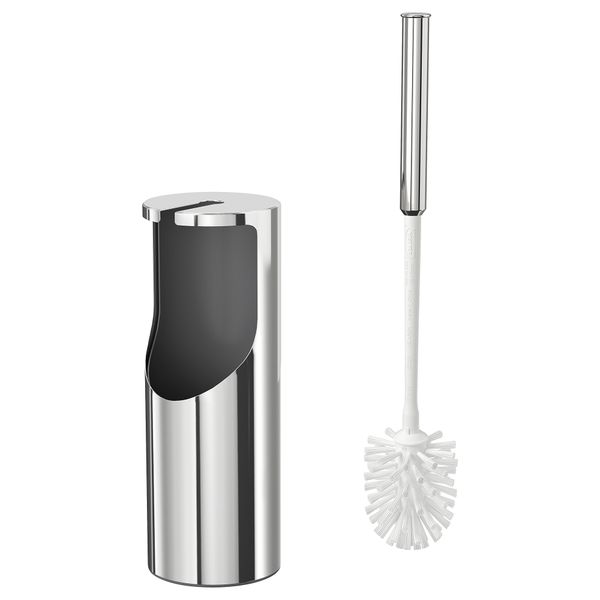 Щетка для туалета, держатель, хромированный IKEA KALKGRUND КАЛЬКГРУНД 502.929.06 - схема-чертеж с размерами