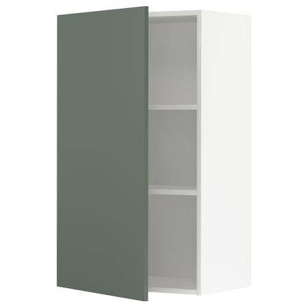 Навесной шкаф с полками, белый, Bodarp серо-зеленый, 60x100 см IKEA METOD МЕТОД 294.591.30