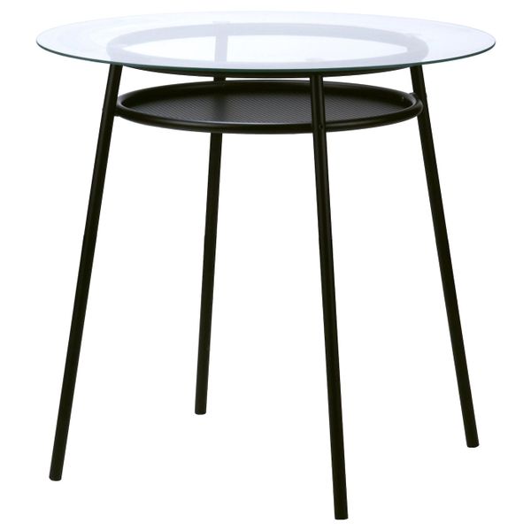 Стол, стекло/металлический черный IKEA ALLSTA АЛЬСТА 703.792.63 - фото 1