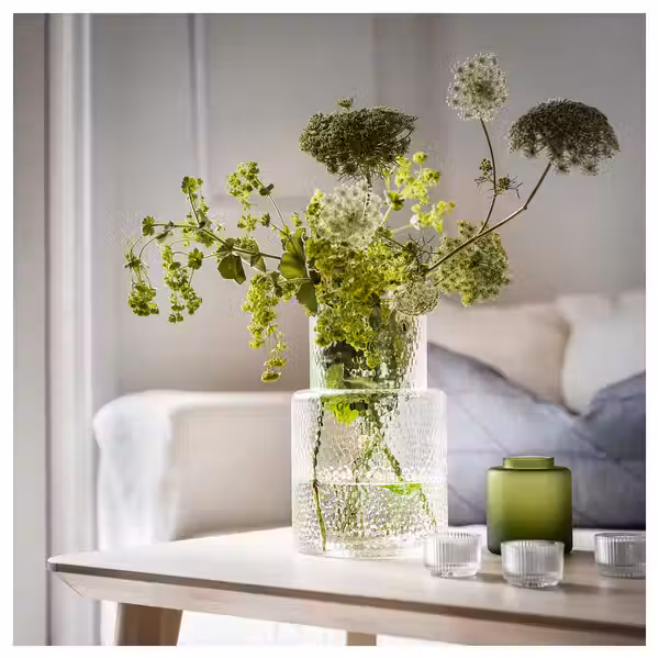 KONSTFULL КОНСТФУЛЛ Ваза - прозрачное стекло/с рисунком 26 см - фото 2