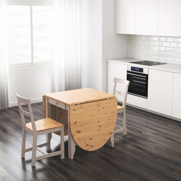 Стол складной, светлая морилка антик/серый 67/134/201x78 см IKEA GAMLEBY ГЭМЛЕБИ 403.588.89 - фото 3