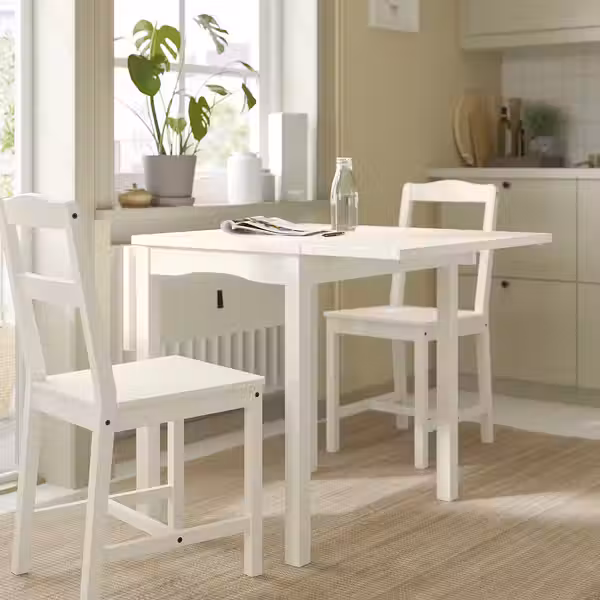 HAUGA Стол с откидной полой - белый/березовый шпон 55/82/109x74 см - фото 4