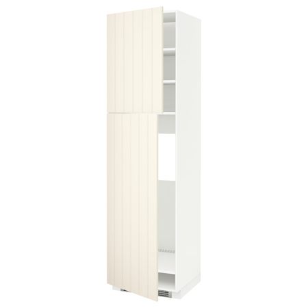 Высокий шкаф для холодильника/2дверцы, белый/Хитарп белый с оттенком 60x60x220 см IKEA METOD МЕТОД 192.265.13