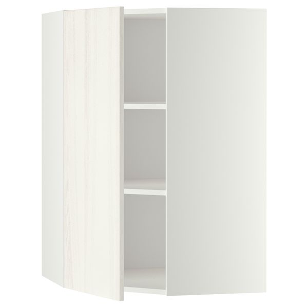 Угловой навесной шкаф с полками МЕТОД, белый, Росдаль белый - схема-чертеж с размерами