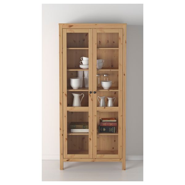 Шкаф-витрина ХЕМНЭС, светло-коричневый (90x197 см) - фото 2