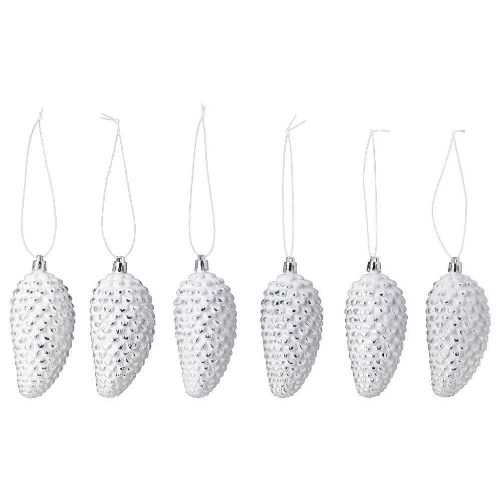 Украшение подвесное ВИНТЕР 2015, шишка белый - фото 1