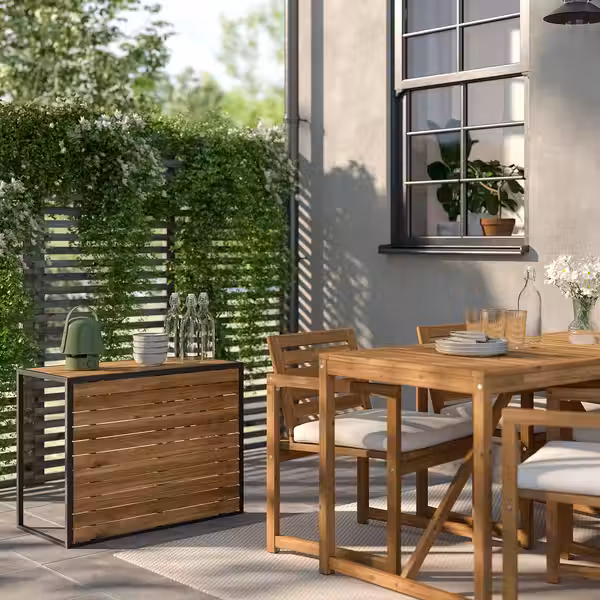 HÅKANSKÄR ХОКАНСКЭР Журнальный стол - для сада/светло-коричневая морилка 80x64 см - фото 5