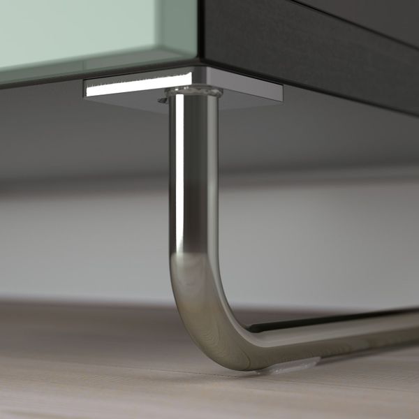 Комбинация для хранения с дверцами/ящ, черно-коричневый, СЕЛЬВИКЕН/СУЛАРП глянцевый/серо-зеленый светлый, 120x40x74 см IKEA - схема-чертеж с размерами