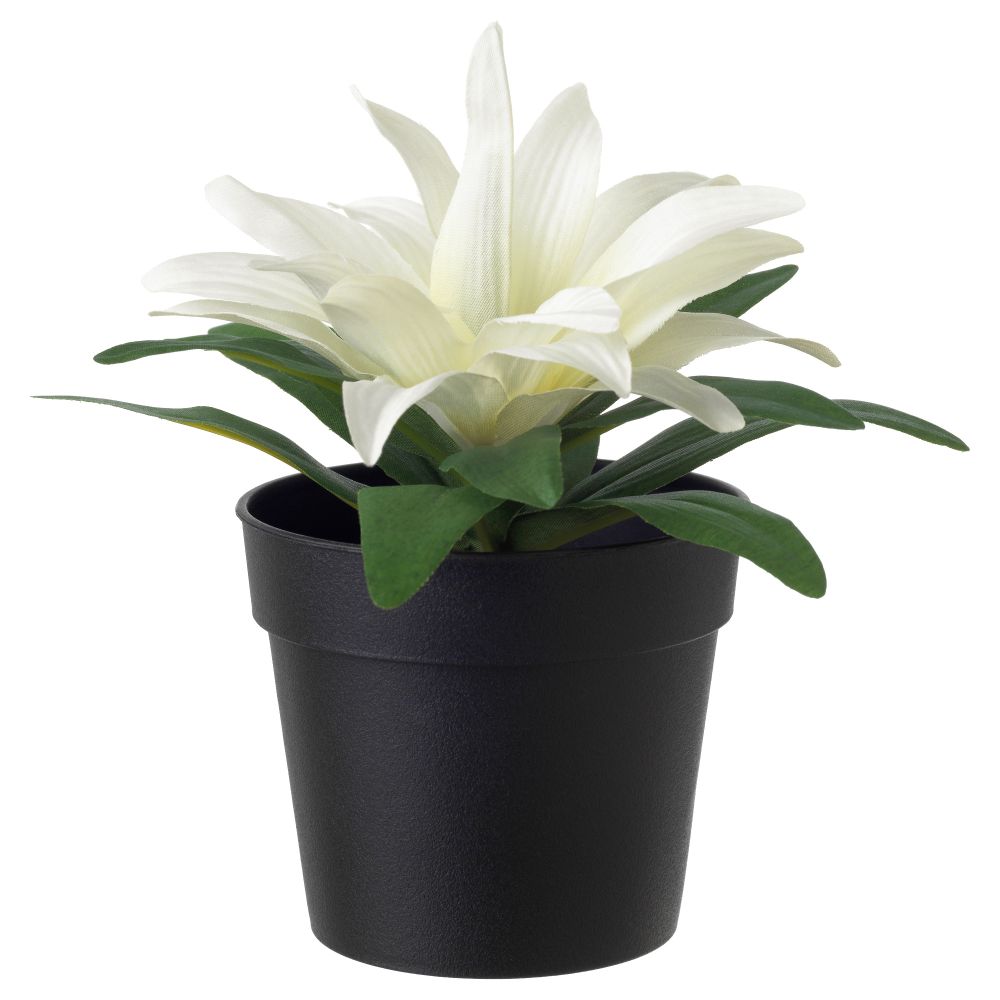 Искусственное растение в горшке ФЕЙКА, Бромелия белый (9 см) - схема-чертеж с размерами