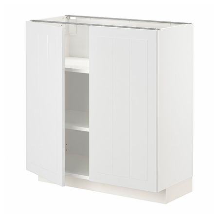 Напольный шкаф с полками/2дверцами, белый/Стенсунд белый 80x37 см IKEA METOD МЕТОД 894.445.84