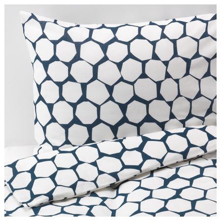 Пододеяльник и 2 наволочки ФЛОНГ, синий, белый