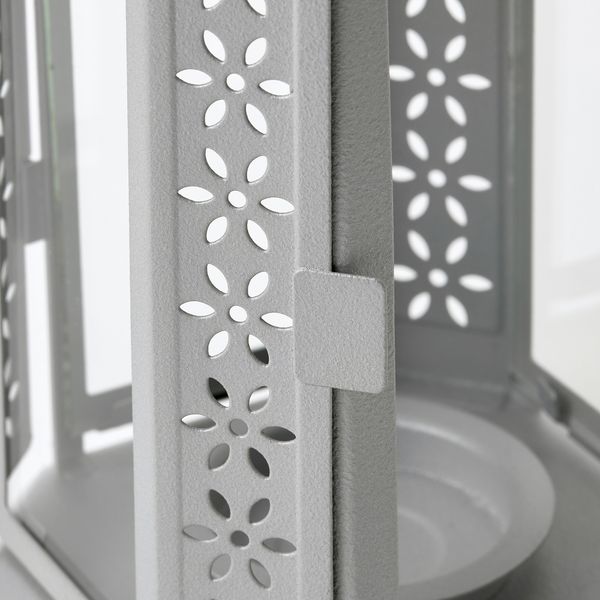 Фонарь для греющей свечи, для дома, улицы серебристый, 22 см IKEA ENRUM ЭНРУМ 105.783.69 - схема-чертеж с размерами