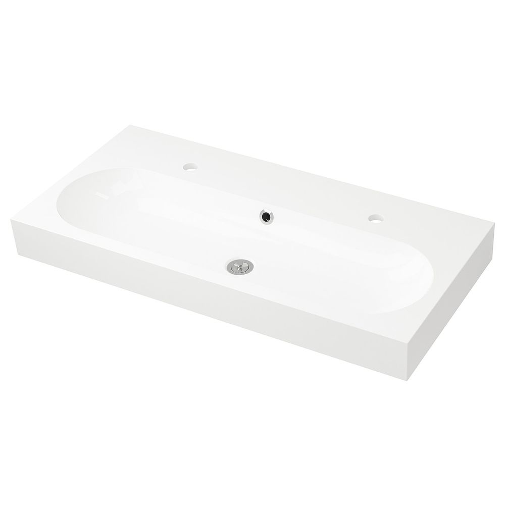 Одинарная раковина, белый 100x48x10 см IKEA BRÅVIKEN БРОВИКЕН 903.689.80 - фото 1