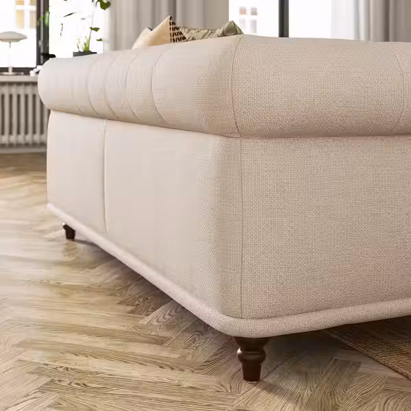 VISKAFORS 3-местный диван - Lejde светло-бежевый/коричневый - фото 7