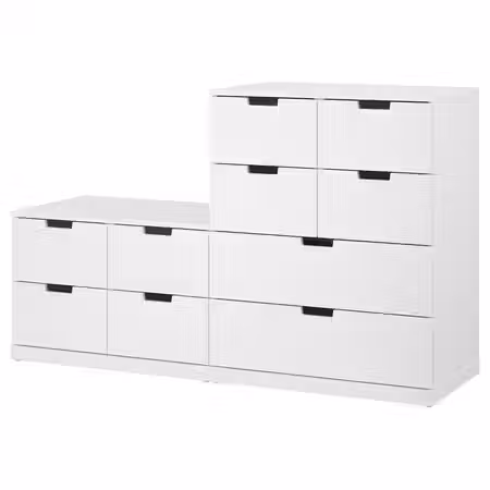 NORDLI Комод с 10 ящиками - белый 160x99 см
