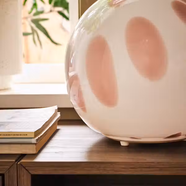 FADO Лампа настольная - розовый/стекло 25 см - фото 2