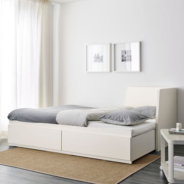 Кушетка с 2 матрасами, 2 ящиками, белый/Хусвика жесткий 80x200 см IKEA FLEKKE ФЛЕККЕ 392.279.03 - фото 4
