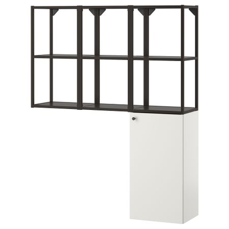 Комбинация для хранения, антрацит, белый, 120x32x150 см IKEA BEGIVENHET БЕГИВЕНХЕТ 193.314.82