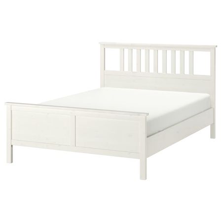 HEMNES Каркас кровати - белая морилка/Lönset 160x200 см