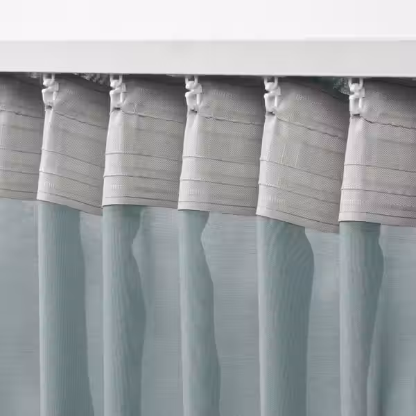 STENFRÖ СТЕНФРЁ Гардина, 1 шт. - бирюзовый/с лентой 300x300 см - схема-чертеж с размерами