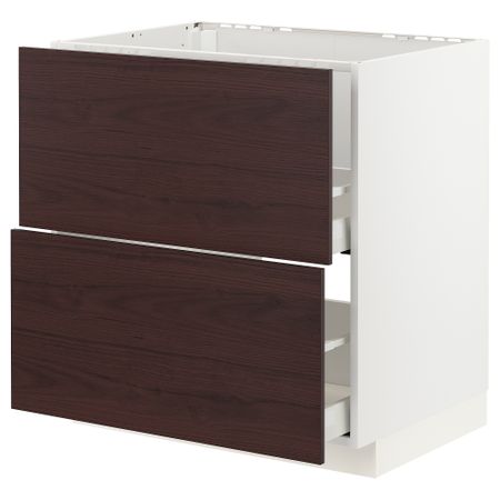 Напольный шкаф под мойку + 2 фронтальных панель, 2 ящика, 80x60 cm IKEA METOD МЕТОД, MAXIMERA МАКСИМЕРА 793.340.05