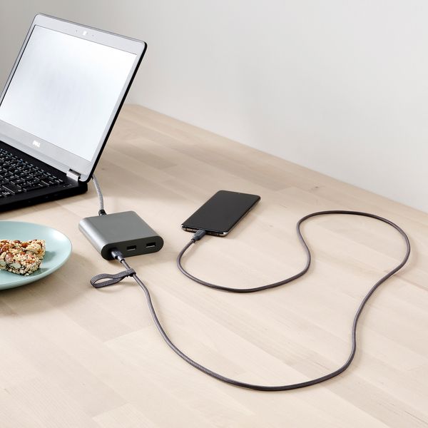 Кабель USB-C–USB-C, 1.5 м, темно-серый IKEA LILLÅNGEN ЛИЛЛОНГЕНHULT ЛИЛЛЬХУЛЬТ 505.276.03 - фото 4