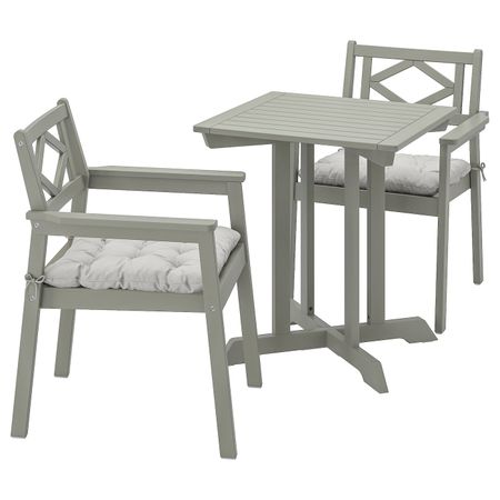 Садовый стол и 2 легких кресла, серый морилка/Куддарна серый IKEA BONDHOLMEN БОНДХОЛЬМЕН 093.360.03