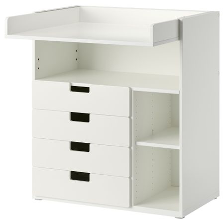 Пеленальный столик с 4 ящиками СТУВА, белый (90x79x102 см)