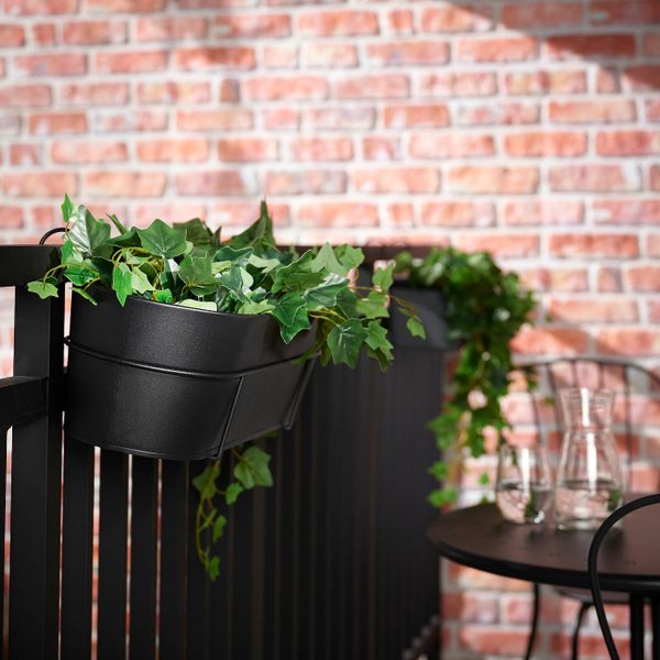 Ящик для цветов с держ, для дома, улицы черный 56x20 см IKEA VITLÖK ВИТЛОК 505.053.52 - фото 2