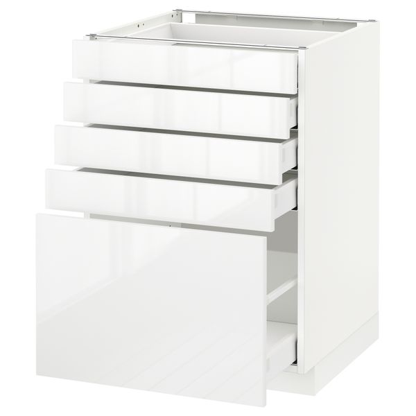 Напольный шкаф с 5 ящиками МЕТОД / МАКСИМЕРА, белый, Рингульт белый - схема-чертеж с размерами