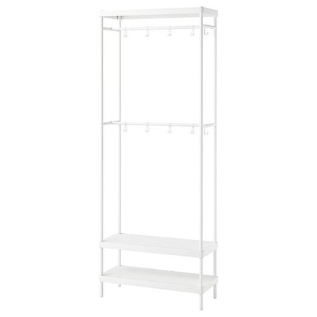 MACKAPÄR Вешалка с отделением д/хранения - белый 78x32x200 см