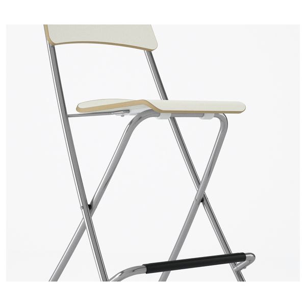 Стул барный, складной ФРАНКЛИН, белый, серебристый - фото 5
