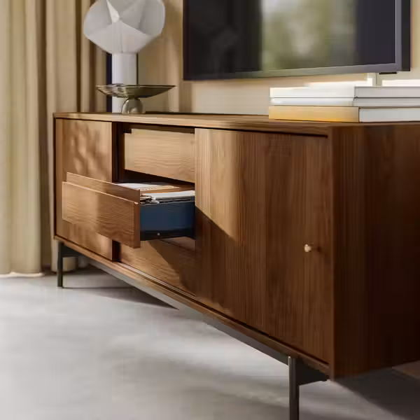 RÅDMANSÖ Тумба под ТВ - коричневый под грецкий орех 176x48x66 см - фото 4