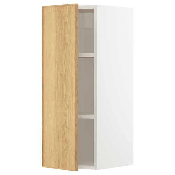 Шкаф навесной с полкой, белый/Экестад дуб 30x80 см IKEA METOD МЕТОД 193.009.23 - схема-чертеж с размерами
