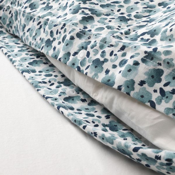 Пододеяльник и 1 наволочка, белый, синий, 150x200/50x70 см IKEA ВАТТЕНМИНТА 003.902.64 - фото 4