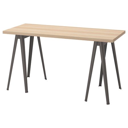 Письменный стол, под беленый дуб/темно-серый 140x60 см IKEA LAGKAPTEN ЛАГКАПТЕН / NÄRSPEL НЭРСПЕЛЬ 494.173.04