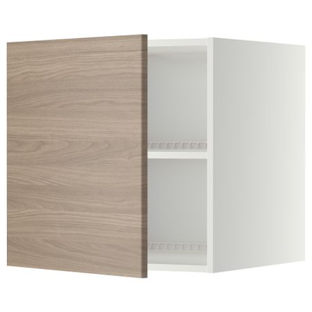 Верхний шкаф на холодильник, морозильник МЕТОД, белый, Брокхульт светло-серый