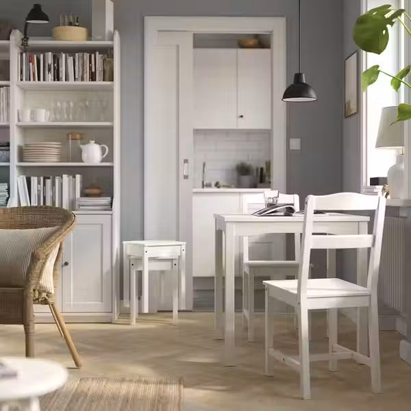 HAUGA / HAUGA Стол и 2 стула - белый/белый 74x74 см - фото 2