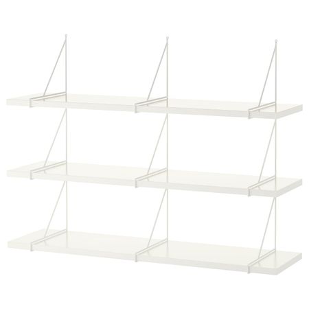 Навесная полка, комбинация, белый/белый 120x30 см IKEA BERGSHULT БЕРГСХУЛЬТ / PERSHULT ПЕРСГУЛЬТ 992.911.61
