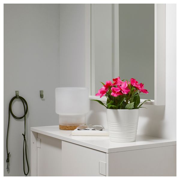 Искусственное растение в горшке ФЕЙКА, Недотрога розовый (12 см) - схема-чертеж с размерами