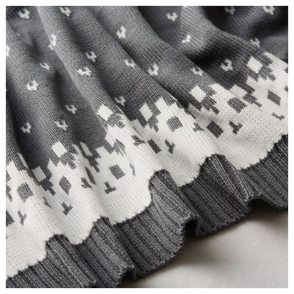 Плед СТЕНКРАССЕ, белый, серый (130x170 см) - фото 2