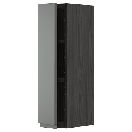 Шкаф навесной с полкой, черный/Воксторп темно-серый 20x80 см IKEA МЕТОД 293.108.70