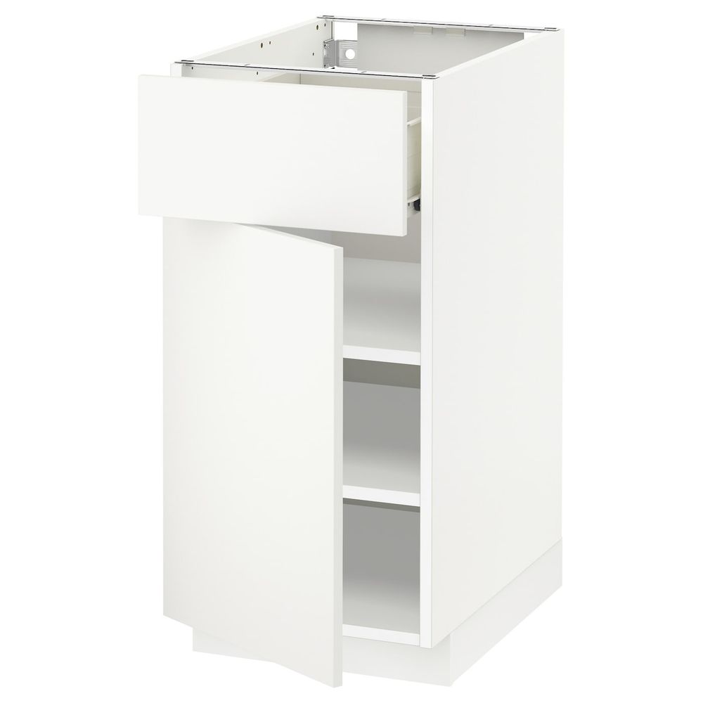 Напольный шкаф с ящиком/дверью, белый/Хэггеби белый 40x60 см IKEA МЕТОД / ФОРВАРА 492.620.19 - схема-чертеж с размерами
