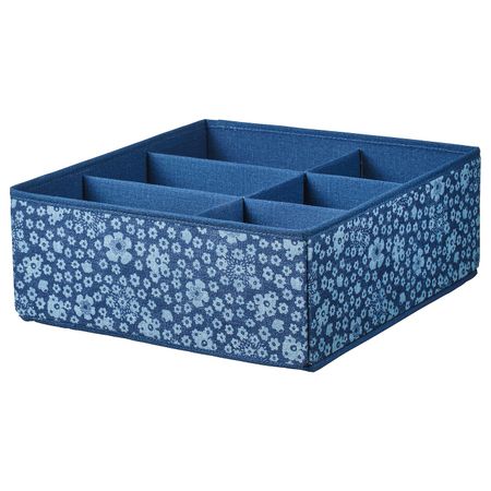 Ящик с отделениями, синий, белый 37x40x15 см IKEA СТОРСТАББЕ 004.243.44