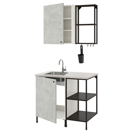 Кухня, 103x63.5x222 см, антрацит, под бетон IKEA BEGIVENHET БЕГИВЕНХЕТ 693.370.14