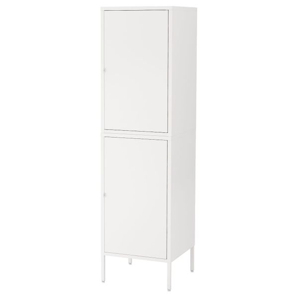 Комбинация для хранения с дверцами, белый 45x47x167 см IKEA HÄLLAN ХЭЛЛАН 392.494.05 - фото 1